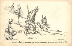 CPA Fantaisie Illustrateur Poulbot Soldat Militaria 