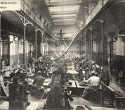 VINTAGE POSTCARD Paris Mint Room of the rolling mills