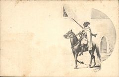 VINTAGE POSTCARD North Africa Fantasy Riding Illustrator Horse