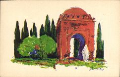 VINTAGE POSTCARD North Africa Fantasy Illustrator