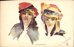 VINTAGE POSTCARD North Africa Fantasy Aurassiennes Illustrator