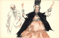 VINTAGE POSTCARD Fantaisie North Africa Illustrator Dancers has Ouargla