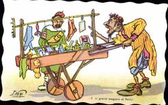 VINTAGE POSTCARD North Africa Fantasy Illustrator a department store di Paris