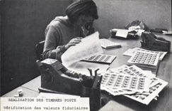 CPM Realisation des timbres Poste Verification des valeurs fiduciaires