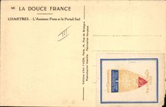 POSTAL Chartres de la VENDIMIA la oficina de correos vieja y la puerta meridional