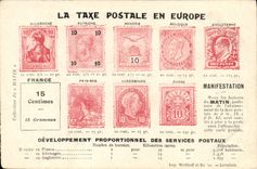 CPA La taxe postale en Europe Germania TOP