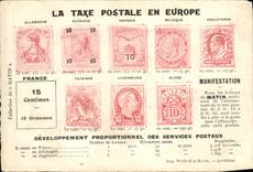 CPA La taxe postale en Europe Germania TOP