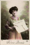 CPA Femme Telegramme 