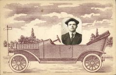 CPA Homme Automobile