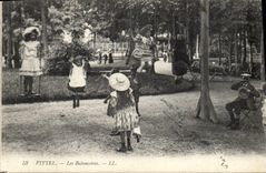 VINTAGE POSTCARD Vichy the swings Children
