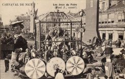 VINTAGE POSTCARD Fun fair Carnival of Nice plays of fair
