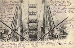 VINTAGE POSTCARD Fun fair the large wheel of Paris in evolution