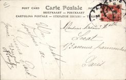 VINTAGE POSTCARD Fun fair Luna Park Water falls Arrivee of a boat on the lake