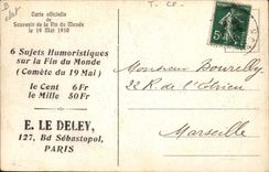 Final del surrealismo de la fantasía de la POSTAL de la VENDIMIA mundo de la expedición del 19 de mayo de 1910 con el dirigible del zepelín de la luna