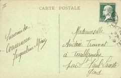 Barco de la POSTAL de la VENDIMIA de volver el pecado de Concarneau la caravana del pecado a la sardina