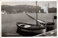 VINTAGE POSTCARD Boat of Agay sin View taken of the port