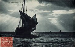 VINTAGE POSTCARD Boat of Effeet sin of sun