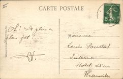 VINTAGE POSTCARD Boat of Cannes sin the beach and mountains of Esterel