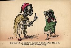VINTAGE POSTCARD North Africa Fantasy Illustrator Me negro Moukere Negress