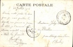 VINTAGE POSTCARD Militaria Camp of Interior Coetquidan of the building per hour of soup