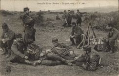 CPA Militaria Champ de tir a Chenove Un petit poste 