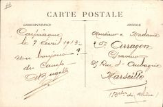 Campo de Militaria de la POSTAL de la VENDIMIA de Carpiagne la cantina de los pinos grandes