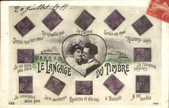 CPA Langage du timbre Semeuse