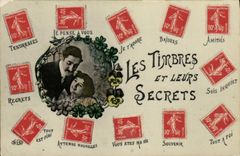 VINTAGE POSTCARD stamps and their secrecies