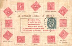 CPA Le nouveau secret du timbre Semeuse 10c Lignee