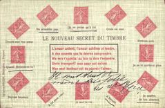CPA Le nouveau secret du timbre Semeuse 10c Lignee