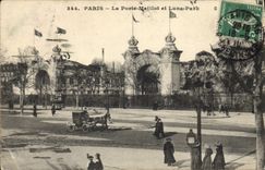 VINTAGE POSTCARD Fun fair Paris the Gate Shirt and Luna Park