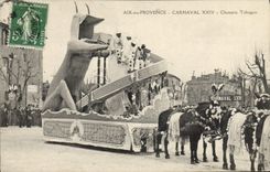 VINTAGE POSTCARD Fun fair Aix in Provence Carnival Chimeric Tobogan