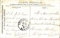 CPA Fete Foraine Un coin anime Chassures Paris Londres Rue de l'academie Marseille