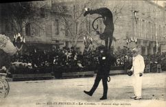 VINTAGE POSTCARD Fun fair Aix in Provence Corso Man monkey acrobat