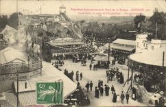 VINTAGE POSTCARD Fun fair International exhibition of the North of France Roubiax 1911 Luna Park