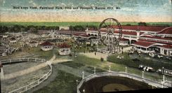 VINTAGE POSTCARD Fun fair Bird' S eye view Fairyland park 75th and prospective customer Kansas City Mo