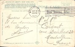 VINTAGE POSTCARD Statue of Freedom Rules Liberty New York City Avion off
