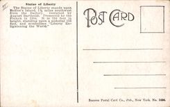 VINTAGE POSTCARD Statue of Freedom Rules Liberty New York off
