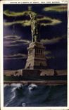 VINTAGE POSTCARD Statue of Freedom Rules off liberty At night New York Harbor