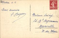 Barco de la POSTAL de la VENDIMIA del pecado de Fouras una esquina del puerto