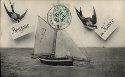 CPA Bateau de peche Bonjour du Havre 