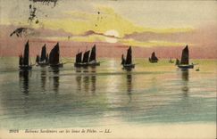 VINTAGE POSTCARD Boat of sin Boats sardine boats on the spot of sin