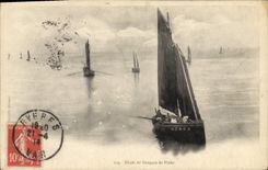 CPA Bateau de peche Etude de barques de peche 