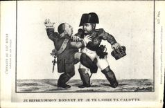 CPA Histoire Napoleon 1er Je reprends mon bonnet et je te laisse ta calotte