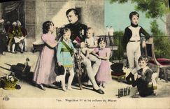 CPA Histoire Napoleon 1er et les enfants de Murat 