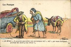 VINTAGE POSTCARD North Africa Fantasy Illustrator the pump
