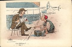 VINTAGE POSTCARD North Africa Fantasy Illustrator Ciri Msiou Cireure of shoe