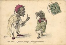 VINTAGE POSTCARD North Africa Fantasy Illustrator Me negro the moukere Negress