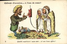 VINTAGE POSTCARD North Africa Fantasy Chibouk Illustrator of occasion