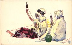 VINTAGE POSTCARD North Africa Fantasy Illustrator Spinners